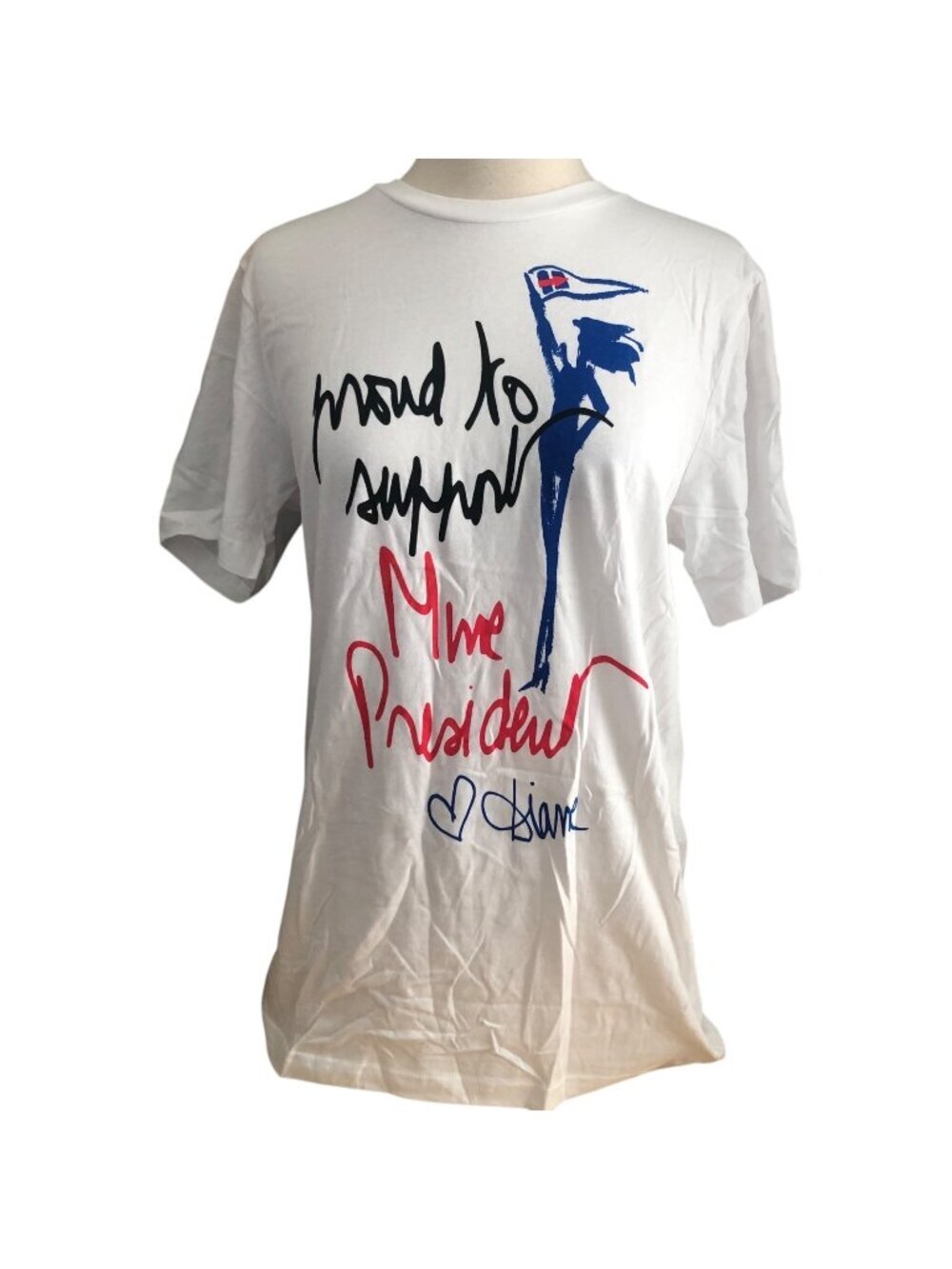 DIANE Von FURSTENBERG DVF T Shirt HILLARY CLINTON Madam President 2016 size M